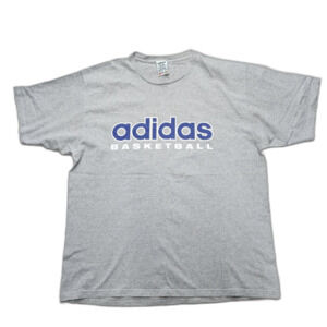 ADIDAS BASKETBALL Men's Gray 90s MADE IN USA Tshirt Size XL